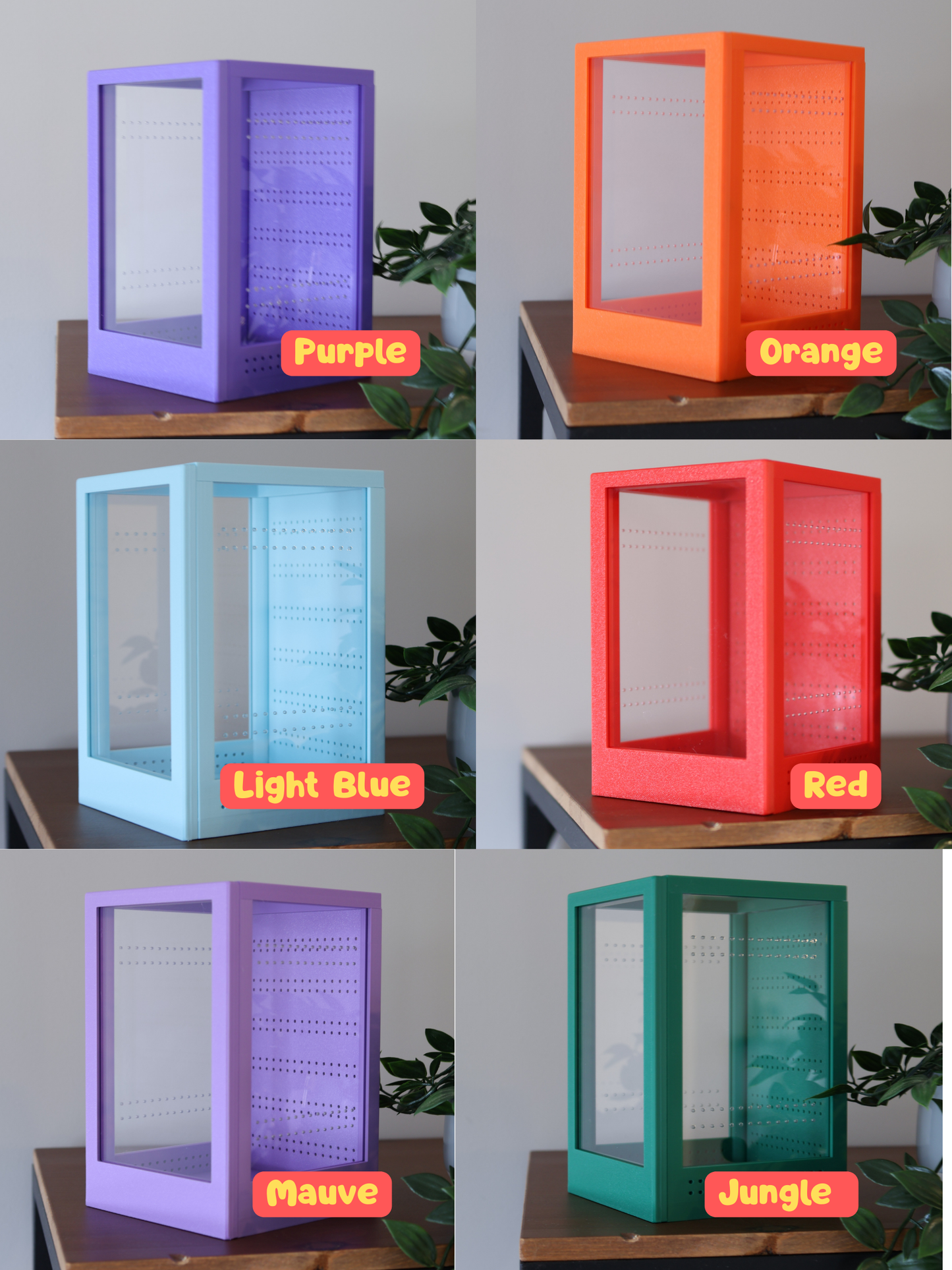Jumping Spider Enclosure - 7x4.7 in Ventilated Terrarium with Front Door - for Small Exotic Pets