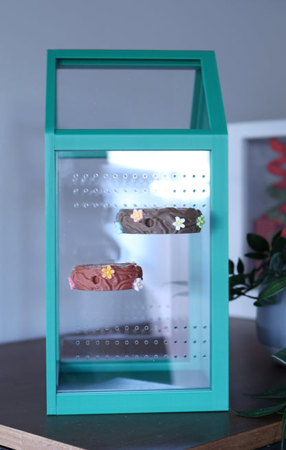 Biodegradable 3D printed wooden ledge for jumping spider enclosure