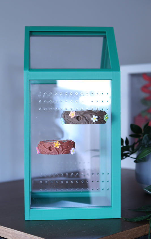 Biodegradable 3D printed wooden ledge for jumping spider enclosure