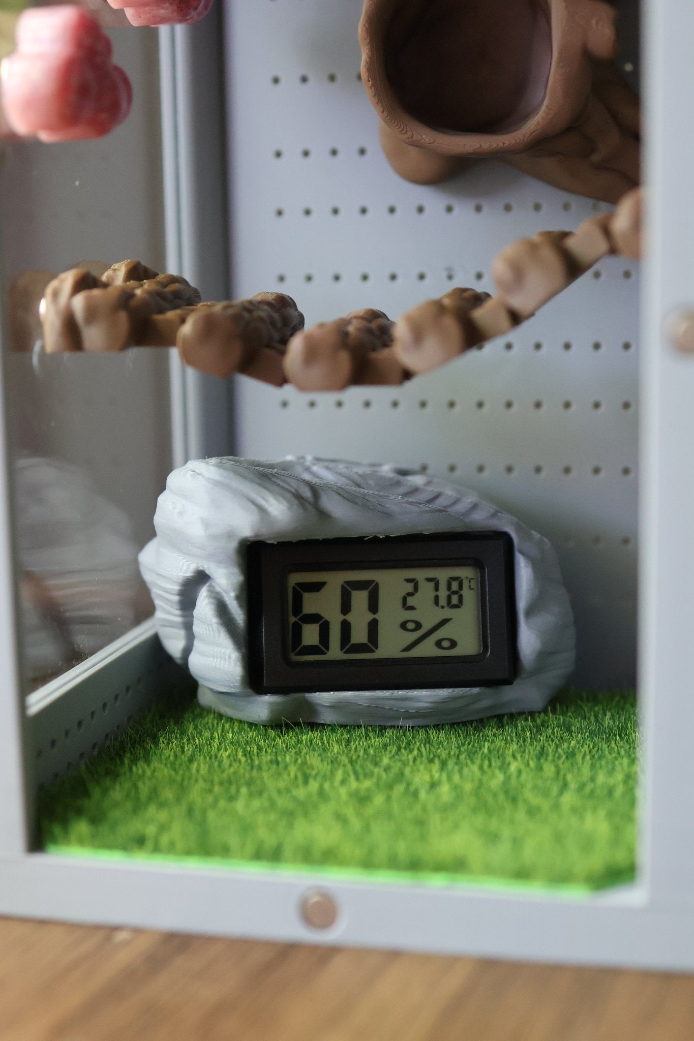 Decorative Rock Hygrometer For Terrariums (Spiders, Reptiles, Insects) jumping spider - Spooder Nook