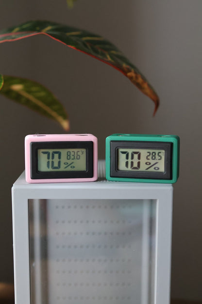 Humidity & Temperature Mini Digital Hygrometer - Jumping Spider, Reptile, and Mantis Terrarium - Celsius or Fahrenheit jumping spider - Spooder Nook