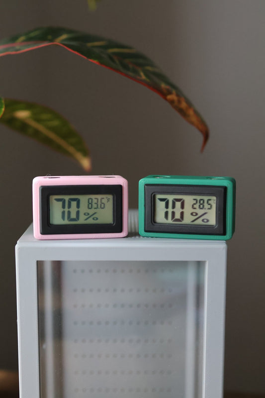 Humidity & Temperature Mini Digital Hygrometer - Jumping Spider, Reptile, and Mantis Terrarium - Celsius or Fahrenheit jumping spider - Spooder Nook
