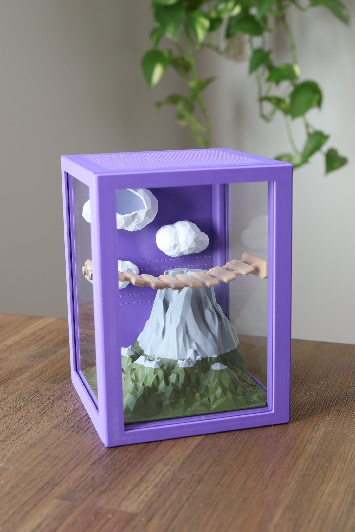 Jumping Spider Enclosure Mountain Theme, Decorated Front - Opening 3D Habitat, Custom Colors Available jumping spider - Spooder Nook