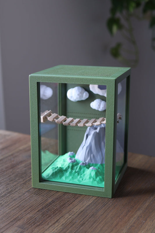Jumping Spider Enclosure Mountain Theme, Decorated Front - Opening 3D Habitat, Custom Colors Available jumping spider - Spooder Nook