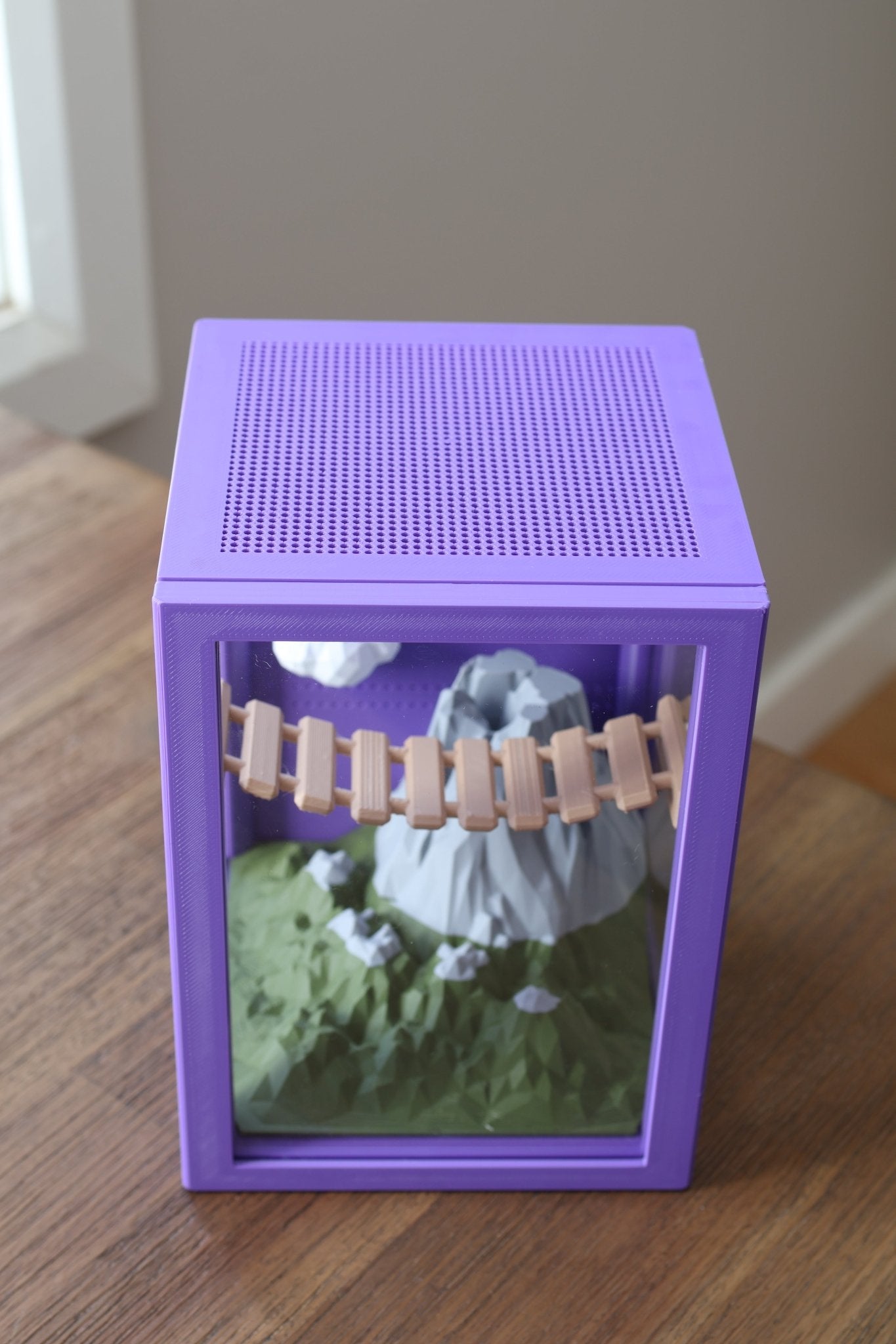 Jumping Spider Enclosure Mountain Theme, Decorated Front - Opening 3D Habitat, Custom Colors Available jumping spider - Spooder Nook