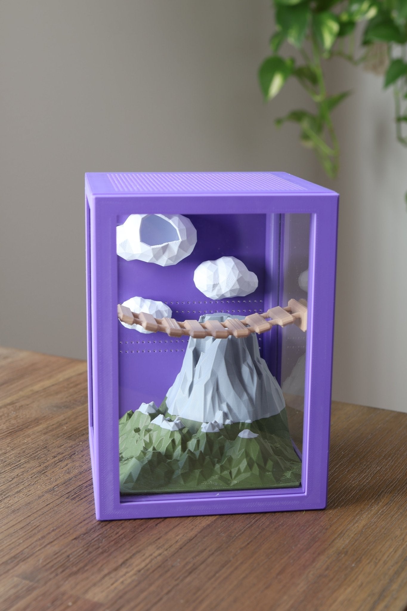 Jumping Spider Enclosure Mountain Theme, Decorated Front - Opening 3D Habitat, Custom Colors Available jumping spider - Spooder Nook