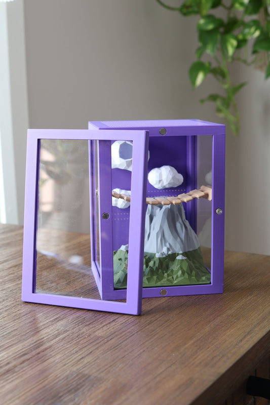Jumping Spider Enclosure Mountain Theme, Decorated Front - Opening 3D Habitat, Custom Colors Available jumping spider - Spooder Nook