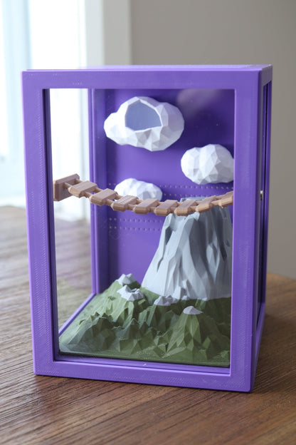 Jumping Spider Enclosure Mountain Theme, Decorated Front - Opening 3D Habitat, Custom Colors Available jumping spider - Spooder Nook