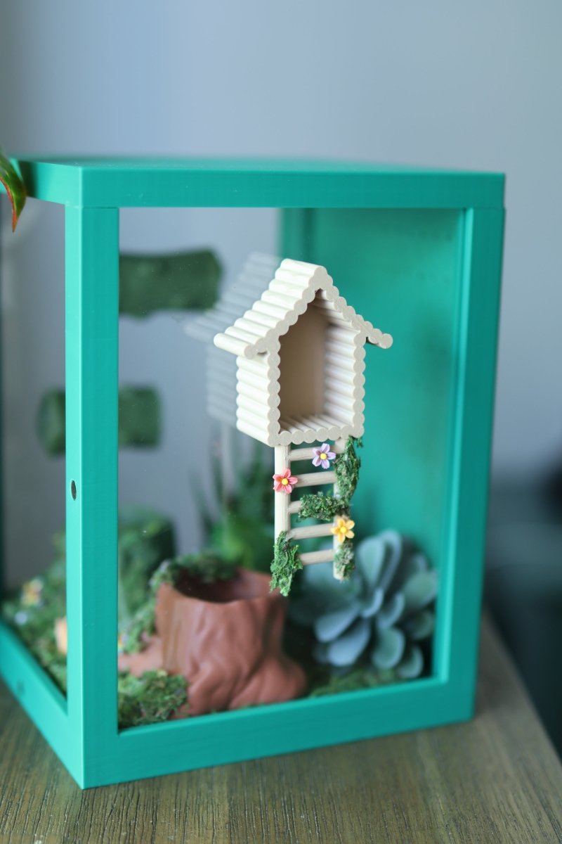 Jumping Spider Hide Hut With Real Moss jumping spider - Spooder Nook