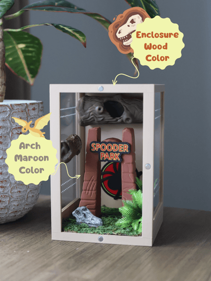 Enclosure for jumping spider with prehistoric decor - SpooderNook