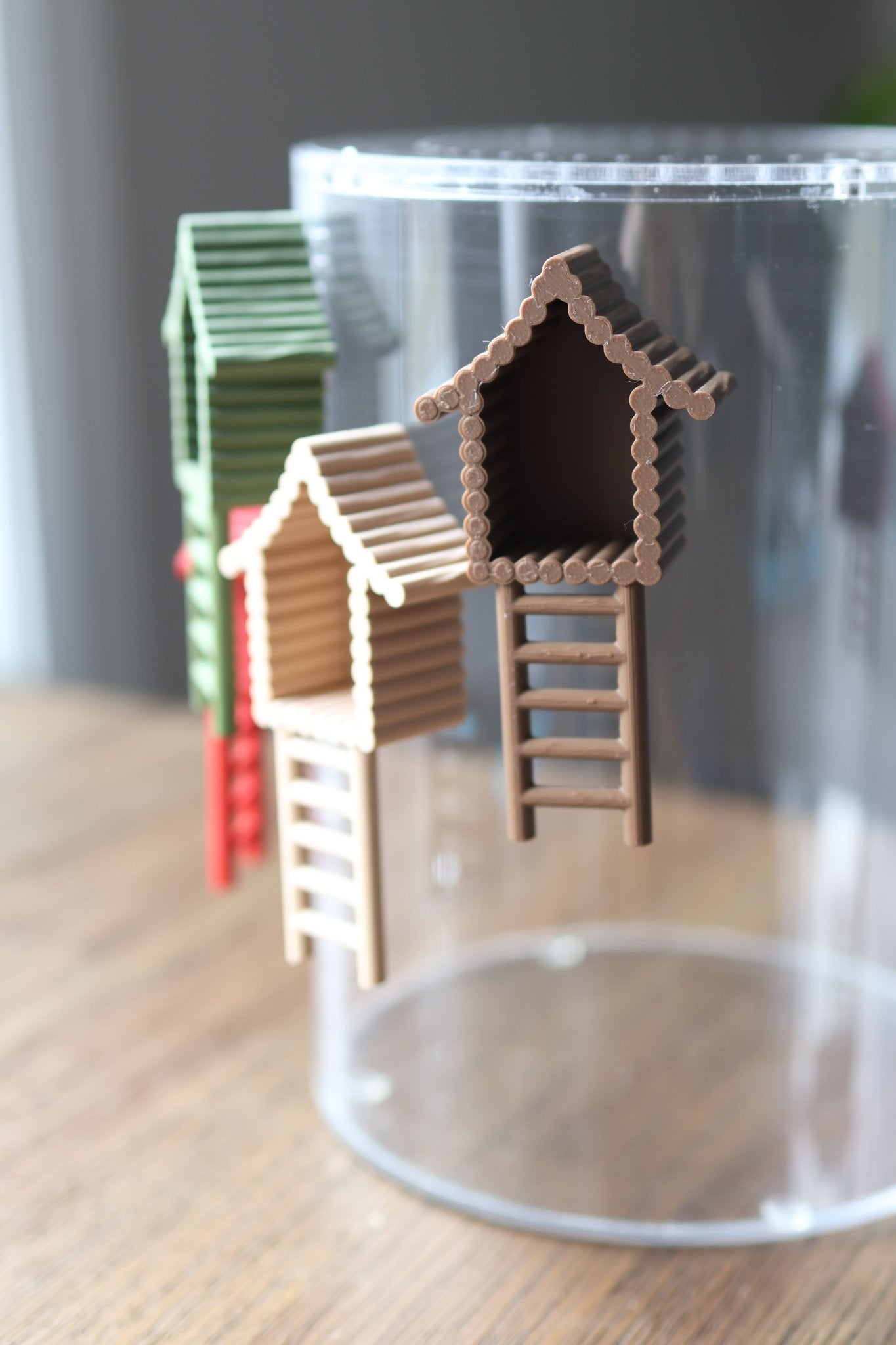 Magnetic Hut Hide with Ladder – Jumping Spider Enclosure Accessory jumping spider - Spooder Nook