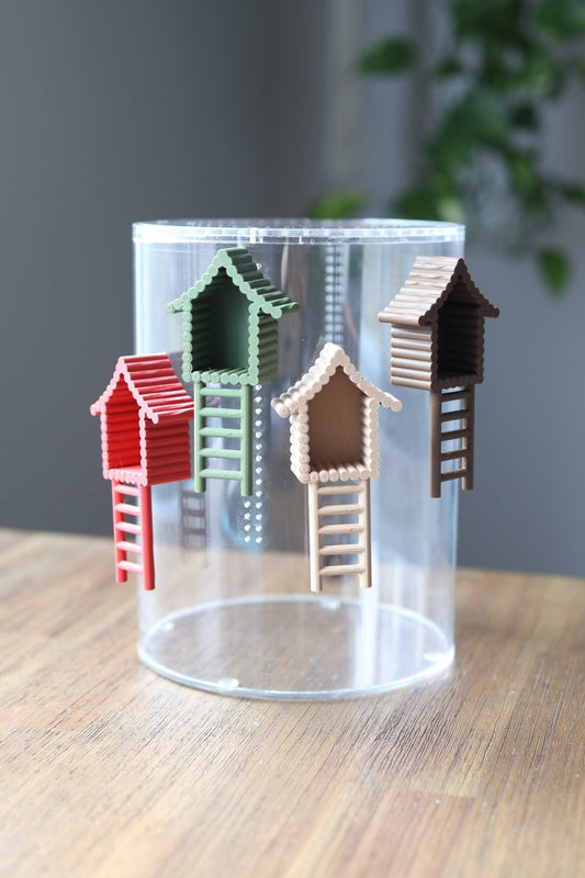 Magnetic Hut Hide with Ladder – Jumping Spider Enclosure Accessory jumping spider - Spooder Nook