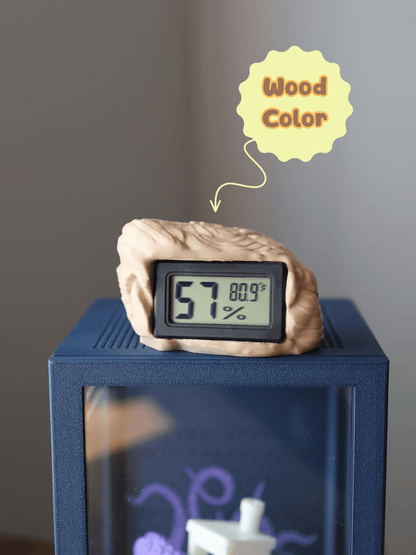 Reptile Thermometer for Terrariums, Inset in Decorative Rock jumping spider - Spooder Nook